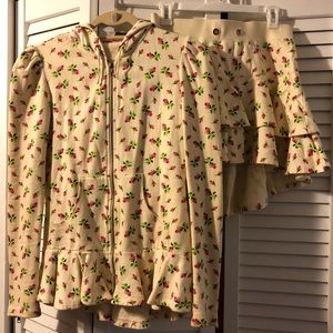 Betsey Johnson signature rosebud sweater and skirt